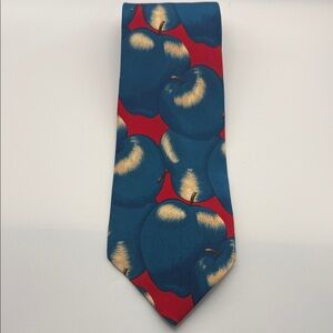 Stefano Ross Blue & Red Apple Pattern Tie, 
Made in Italy, 100% Italian silk